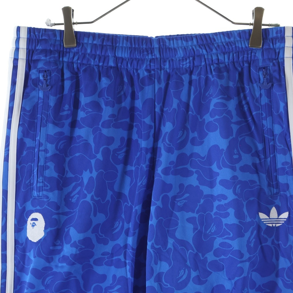 A BATHING APE(アベイシングエイプ) ×adidas FIREBIRD TRACK PANTS AOP ×アディダス ファイヤーバード ABCカモ柄 サイドライン トラックパンツ ブルー JN7126