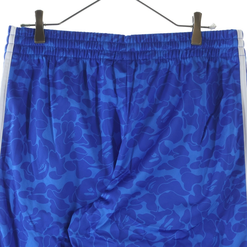 A BATHING APE(アベイシングエイプ) ×adidas FIREBIRD TRACK PANTS AOP ×アディダス ファイヤーバード ABCカモ柄 サイドライン トラックパンツ ブルー JN7126