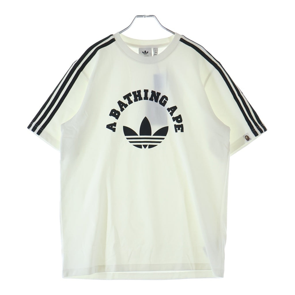 A BATHING APE(アベイシングエイプ) ×adidas ロゴプリント サイドラインクルーネック半袖Tシャツカットソー