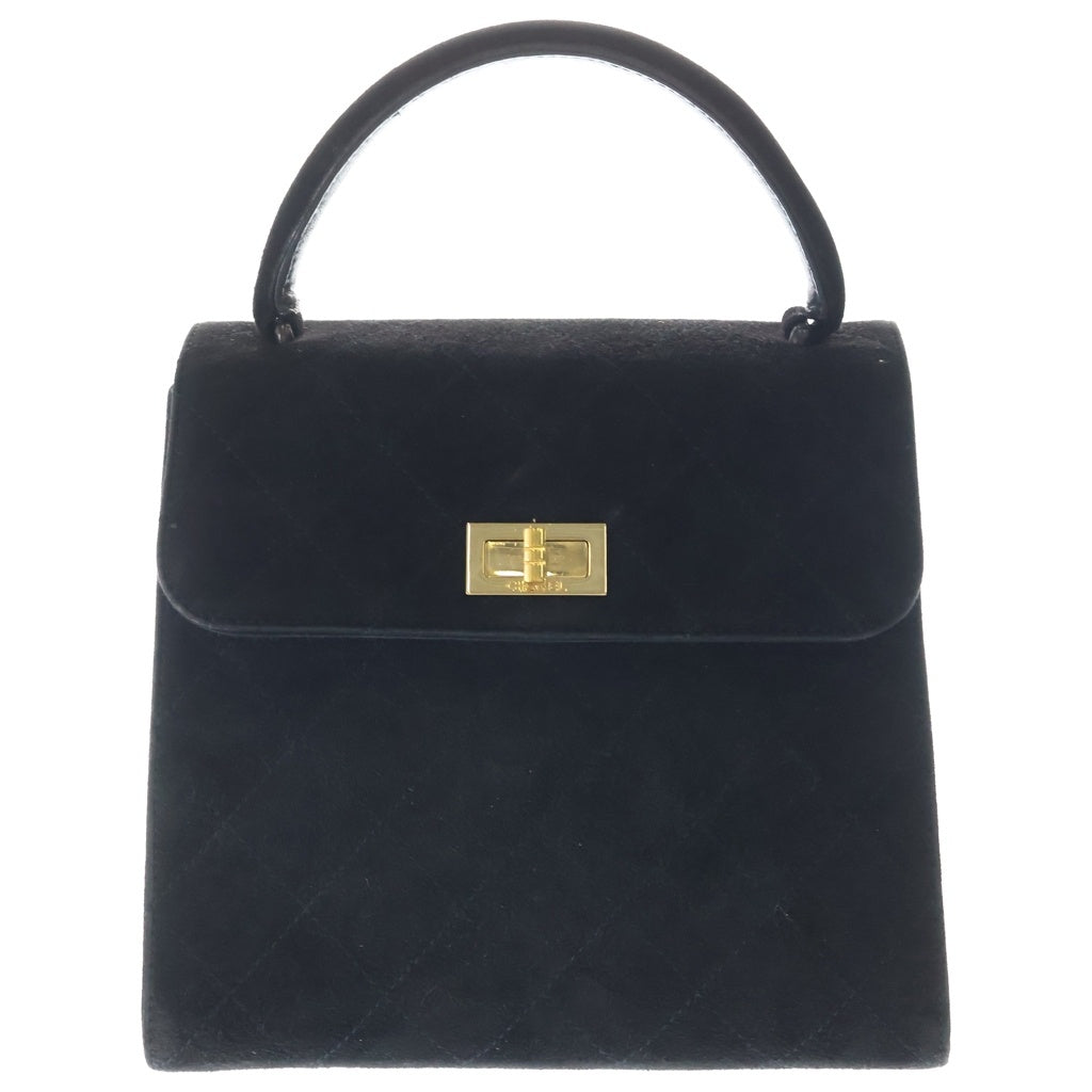 CHANEL(シャネル) 2.55 マトラッセ スウェードレザー ハンドバッグ ブラック 13107