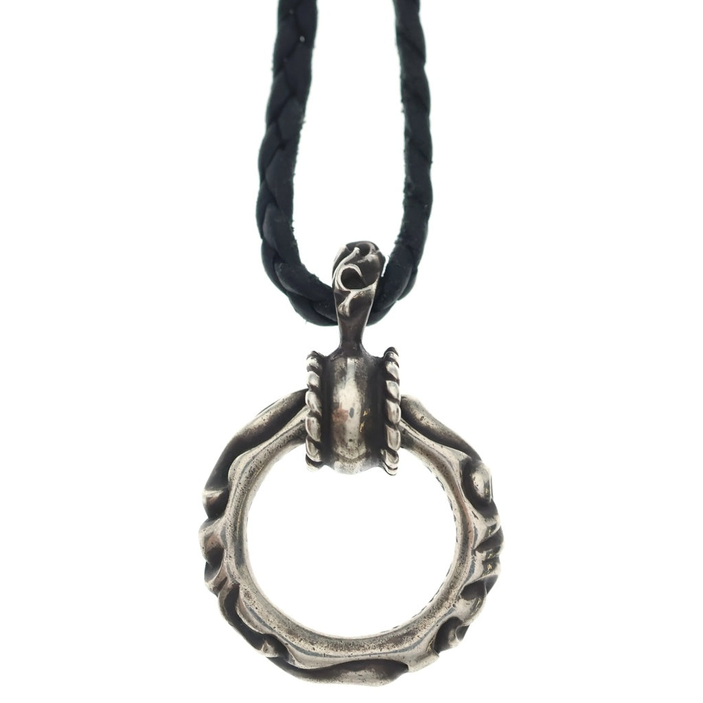 CHROME HEARTS(クロムハーツ) EYWR LOOP SCRL BAND アイウェアループ スクロールバンド レザーブレイドネックレス シルバー/ブラック