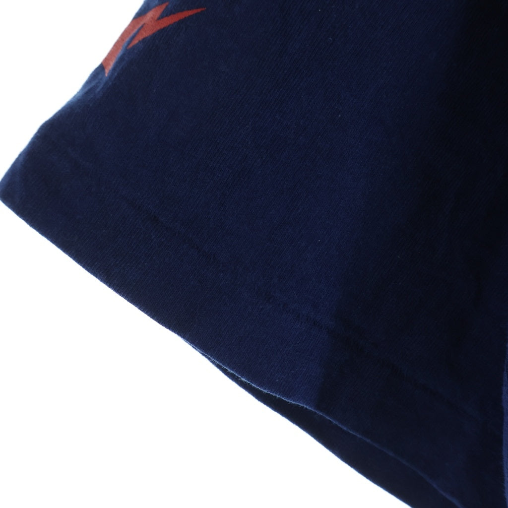 A BATHING APE(アベイシングエイプ) LOGO INDIGO TEE ロゴプリント クルーネック半袖Tシャツカットソー ブルー