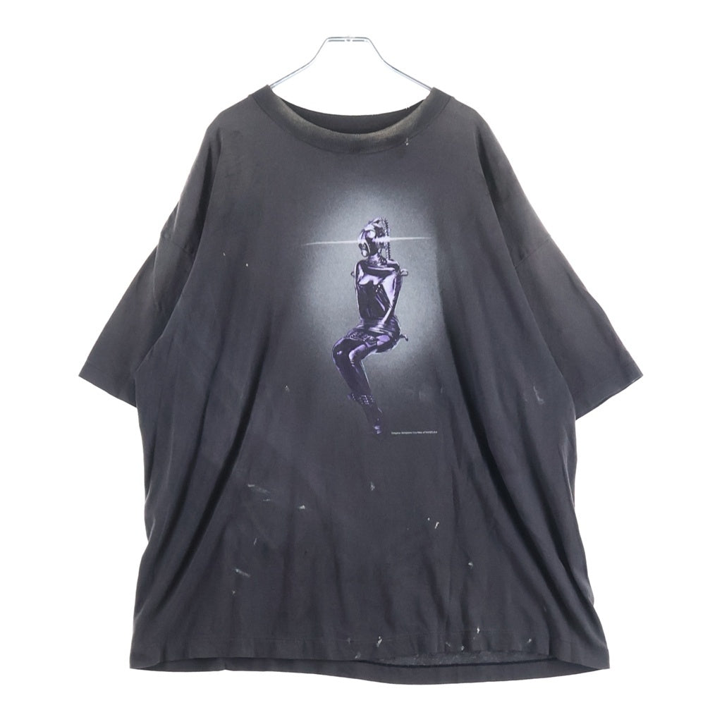 SAINT MICHAEL(セントマイケル) 25AW SRYM_SS TEE/MASK 空山基プリント クルーネック半袖Tシャツカットソー グレー SM-HR1-0000-C75