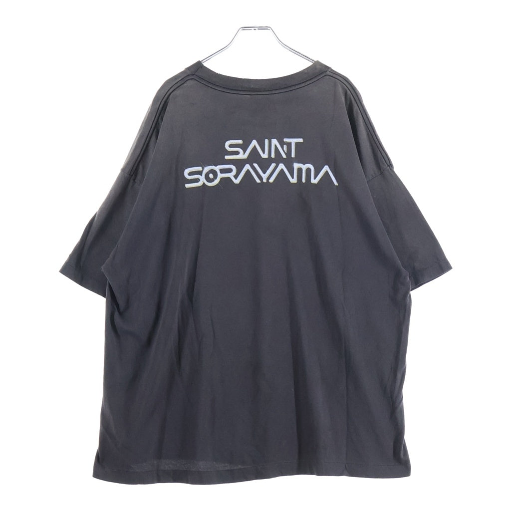 SAINT MICHAEL(セントマイケル) 25AW SRYM_SS TEE/MASK 空山基プリント クルーネック半袖Tシャツカットソー グレー SM-HR1-0000-C75