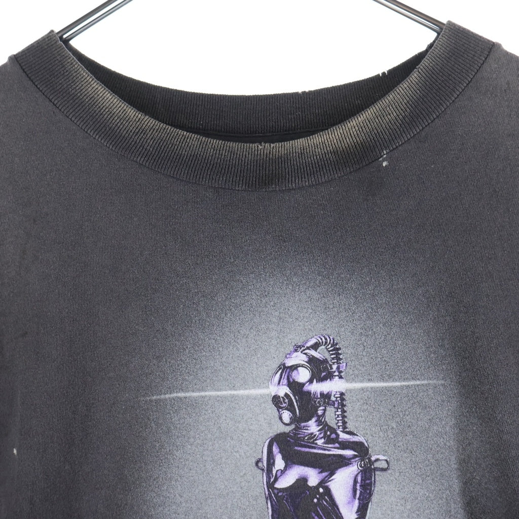 SAINT MICHAEL(セントマイケル) 25AW SRYM_SS TEE/MASK 空山基プリント クルーネック半袖Tシャツカットソー グレー SM-HR1-0000-C75