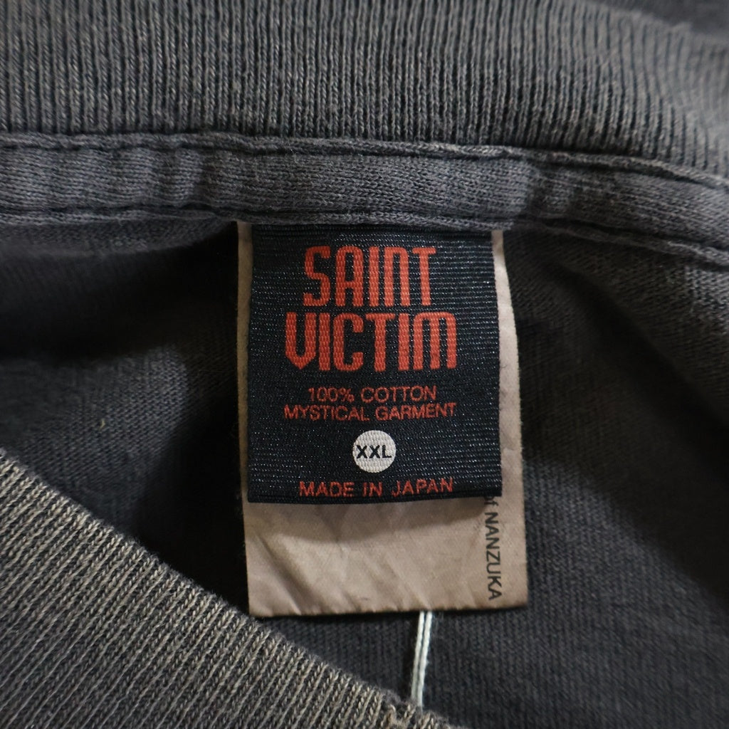 SAINT MICHAEL(セントマイケル) 25AW SRYM_SS TEE/MASK 空山基プリント クルーネック半袖Tシャツカットソー グレー SM-HR1-0000-C75