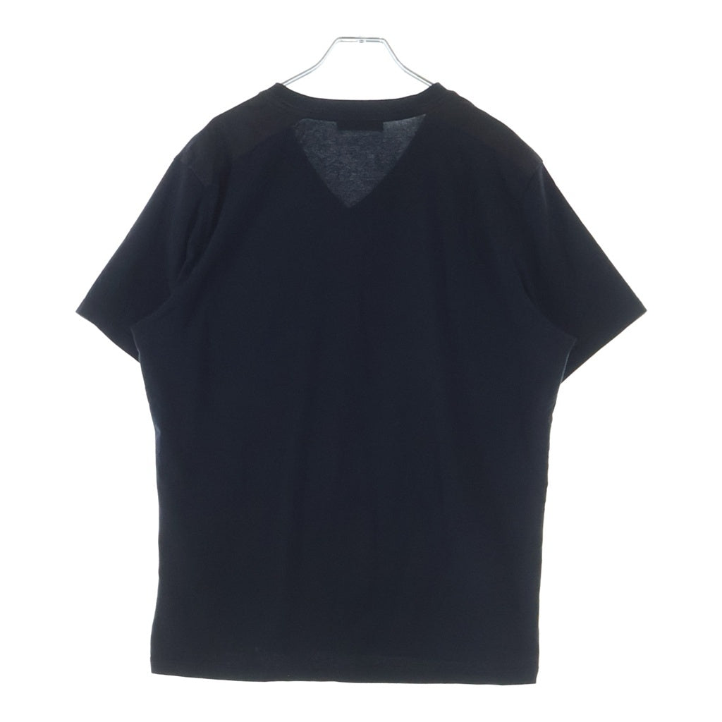 PRADA(プラダ) ラバーロゴデザイン Vネック半袖Tシャツカットソー ブラック SJN251 R192 710
