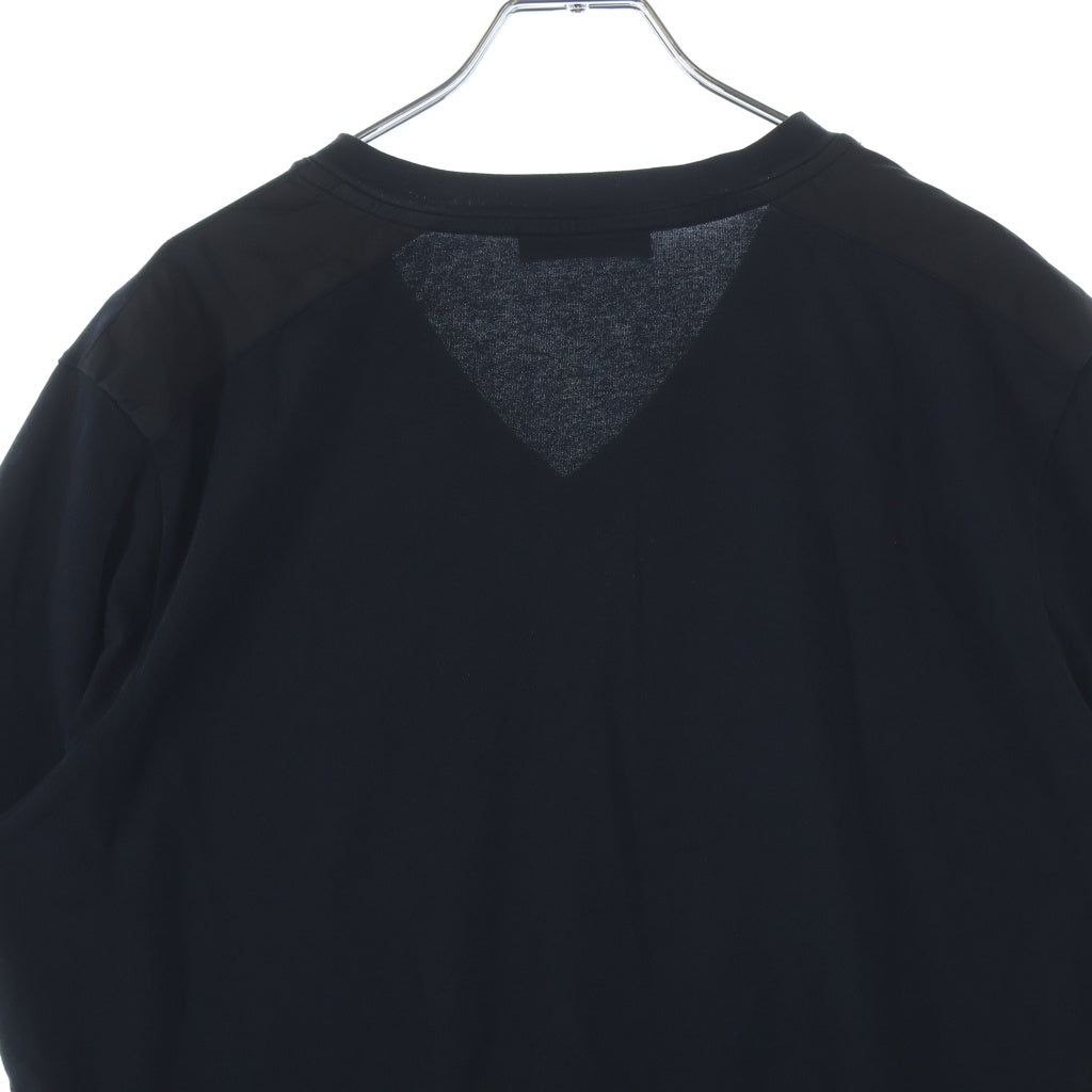 PRADA(プラダ) ラバーロゴデザイン Vネック半袖Tシャツカットソー ブラック SJN251 R192 710