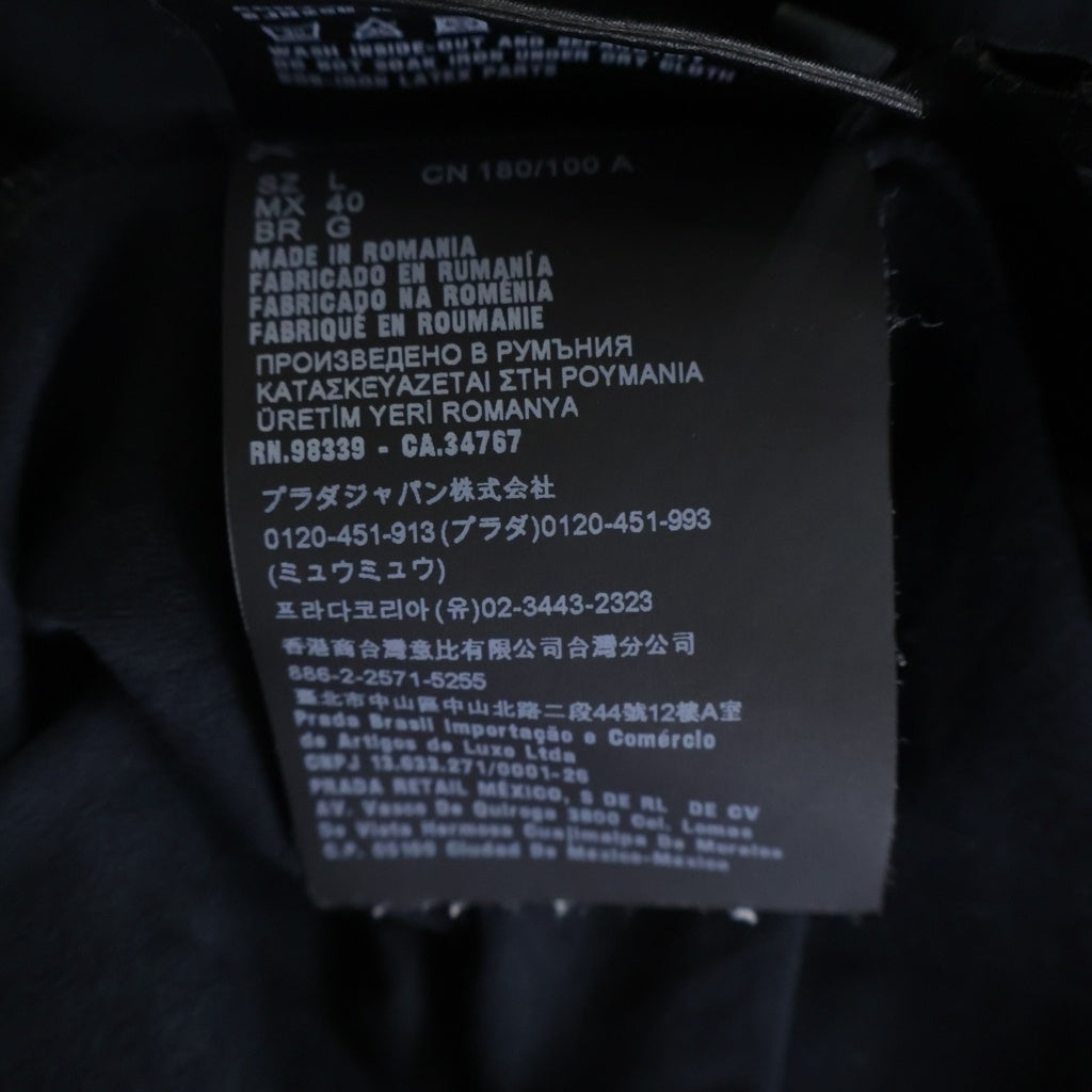 PRADA(プラダ) ラバーロゴデザイン クルーネック半袖Tシャツカットソー ブラック SJN250 R192 710