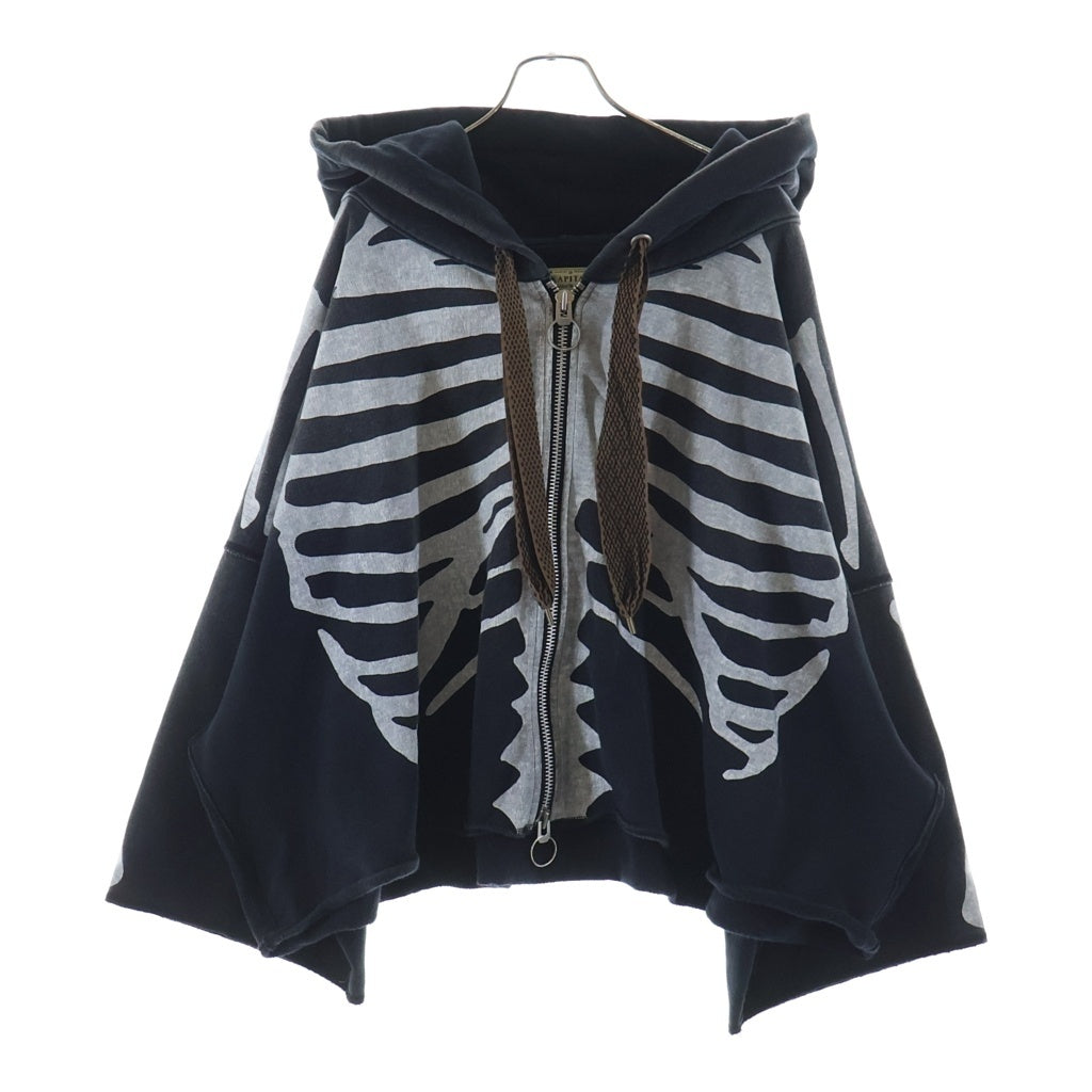 KAPITAL(キャピタル) 25SS Bone Zip Up Hoodie ボーンデザイン ジップアップパーカー グレー K2504LC156