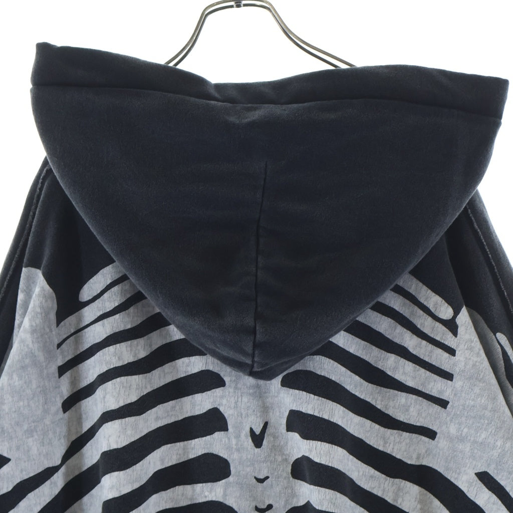 KAPITAL(キャピタル) 25SS Bone Zip Up Hoodie ボーンデザイン ジップアップパーカー グレー K2504LC156