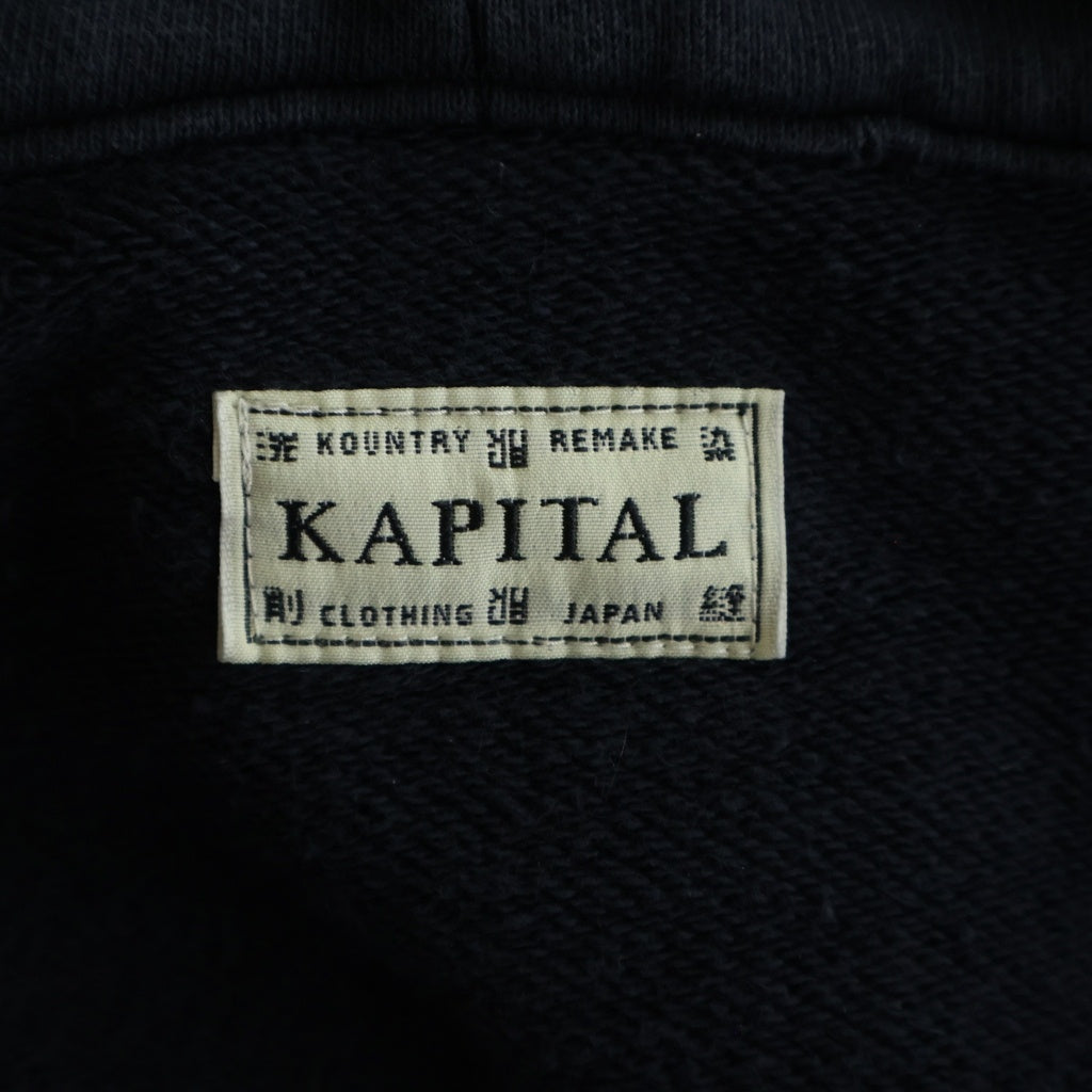 KAPITAL(キャピタル) 25SS Bone Zip Up Hoodie ボーンデザイン ジップアップパーカー グレー K2504LC156