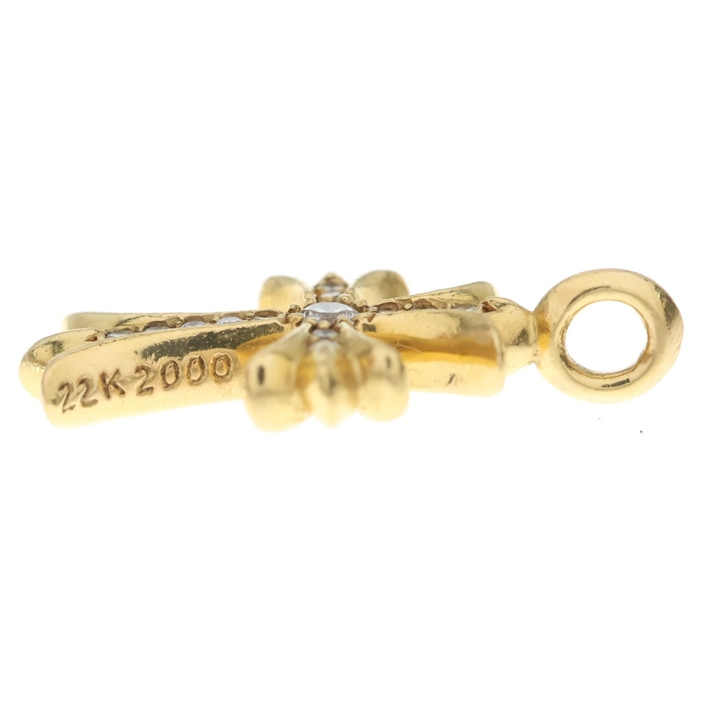 CHROME HEARTS(クロムハーツ) 22K TNY CRSF P/DIA タイニーファットクロス PAVEダイヤ ペンダントトップ ゴールドBCA033