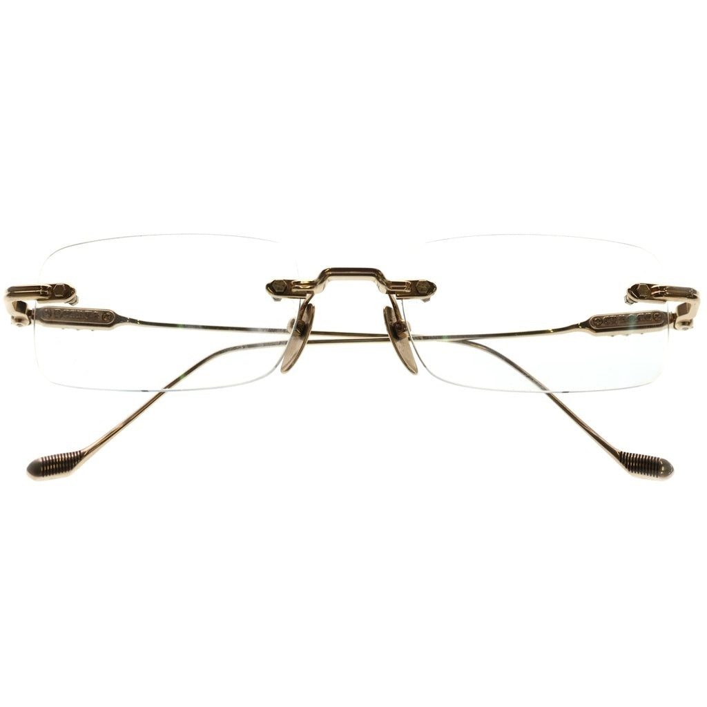 CHROME HEARTS(クロムハーツ) SOFFFFFFFFERS 2 サイドフローラル スクエア リムレス サングラス アイウェア 眼鏡 クリア/ゴールド