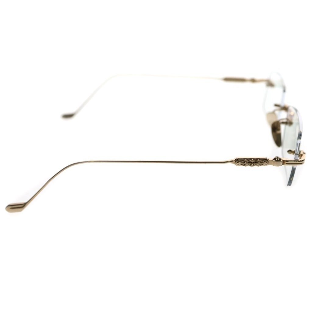CHROME HEARTS(クロムハーツ) SOFFFFFFFFERS 2 サイドフローラル スクエア リムレス サングラス アイウェア 眼鏡 クリア/ゴールド