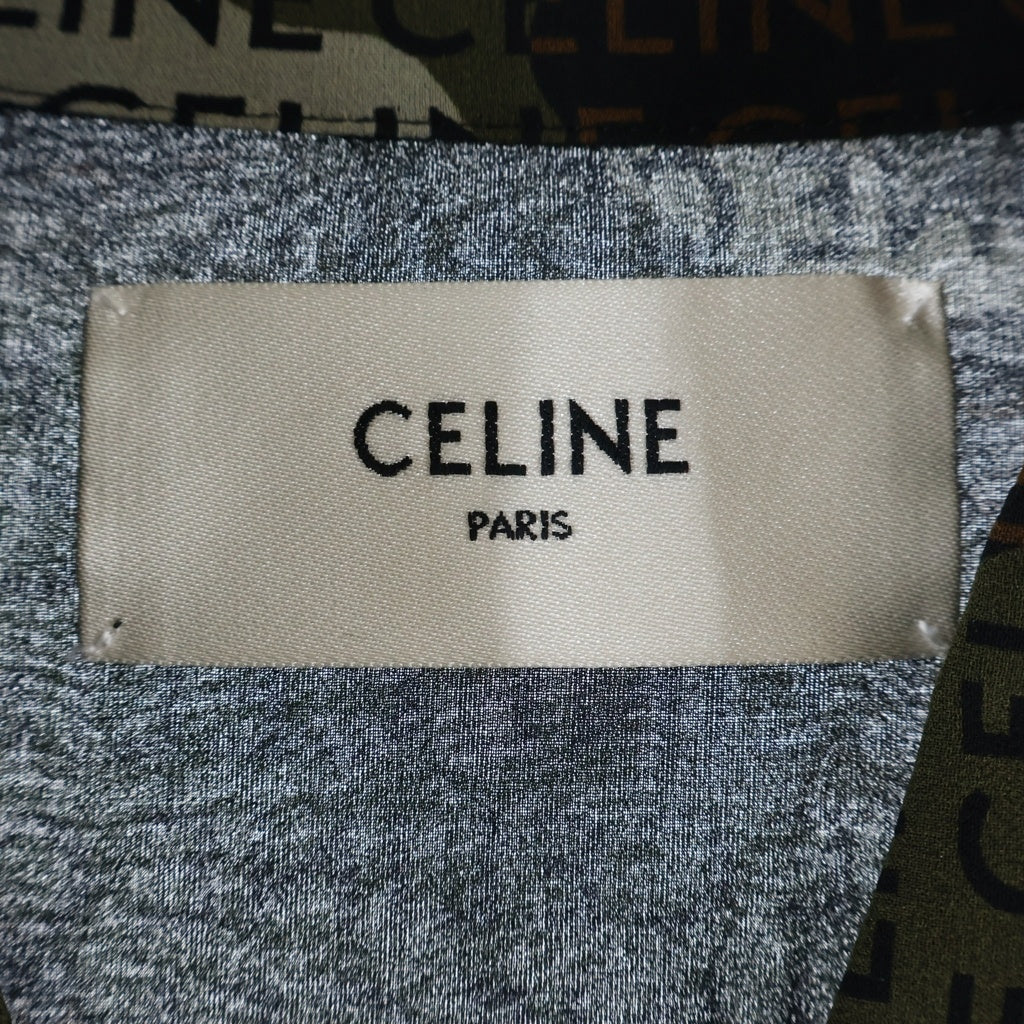 CELINE(セリーヌ) ゴールドボタン 総柄シルクワンピース カモ レディース 2R88E361R