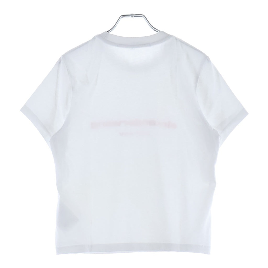 ALEXANDER WANG(アレキサンダーワン) Puff Logo Baby Tee パフロゴ クルーネック半袖Tシャツカットソー ホワイト/ピンク レディース 1CC1261270