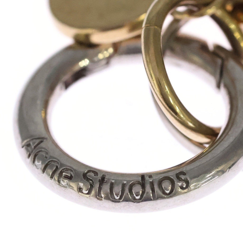 Acne Studios(アクネ ストゥディオズ) ハートキーモチーフ ロゴ入り キーリング シルバー/ゴールド レディース