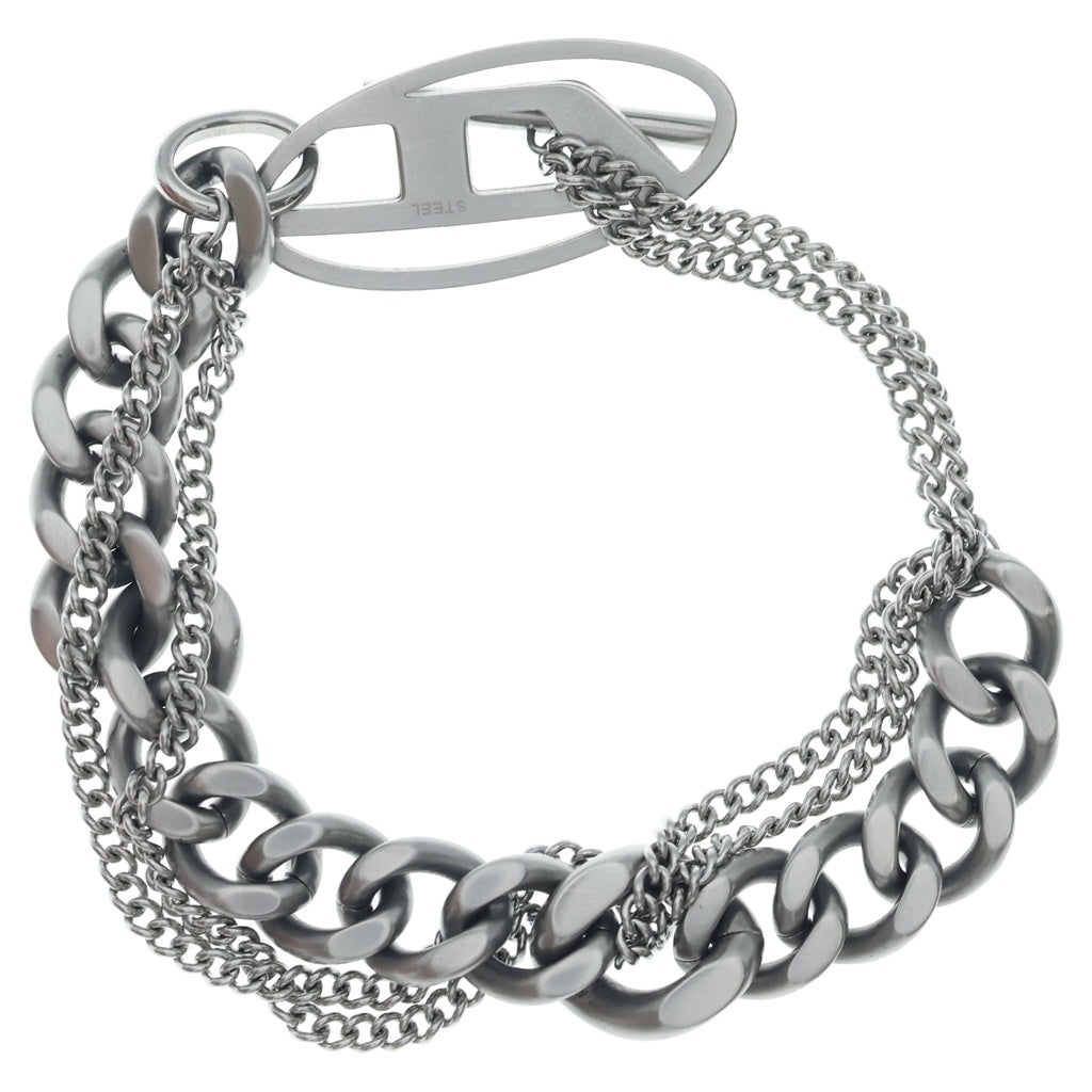 DIESEL(ディーゼル) Dロゴ チェーンブレスレット シルバー DX155000DJW レディース