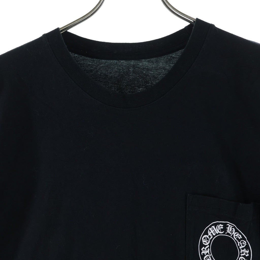 CHROME HEARTS(クロムハーツ) FLRL CRS HORSESHOE LS TEE アームフローラルクロス バックホースシュー クルーネック長袖Tシャツカットソー ブラック
