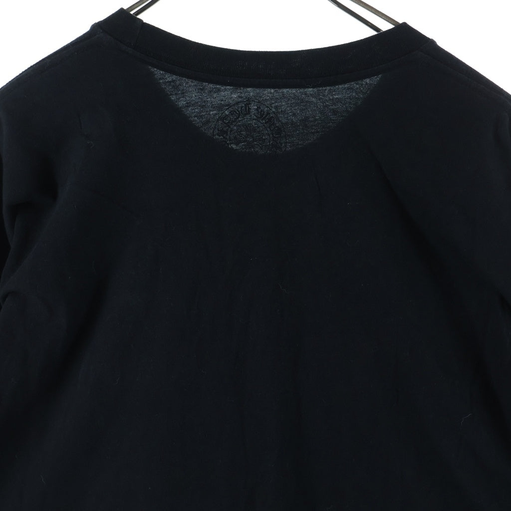 CHROME HEARTS(クロムハーツ) FLRL CRS HORSESHOE LS TEE アームフローラルクロス バックホースシュー クルーネック長袖Tシャツカットソー ブラック