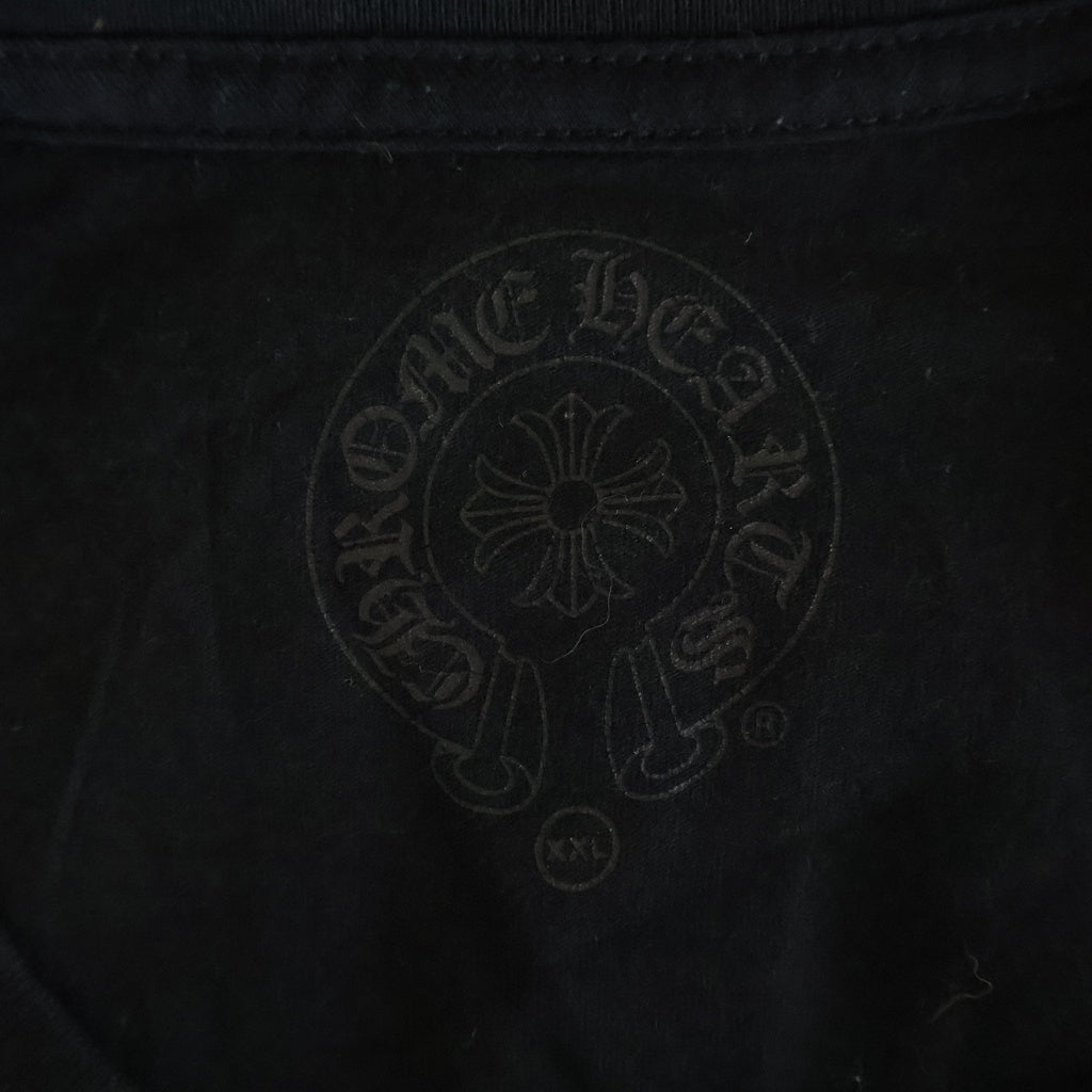 CHROME HEARTS(クロムハーツ) FLRL CRS HORSESHOE LS TEE アームフローラルクロス バックホースシュー クルーネック長袖Tシャツカットソー ブラック