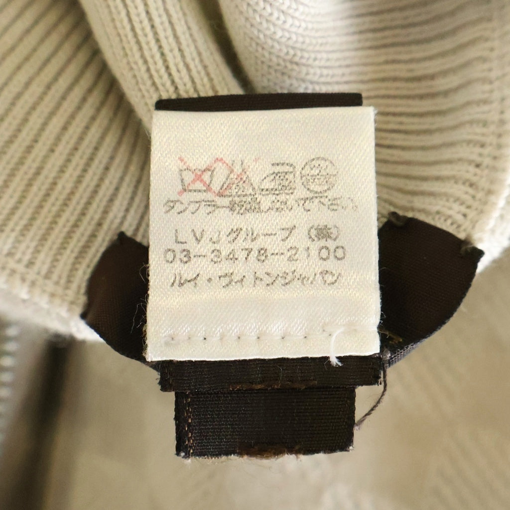 LOUIS VUITTON(ルイヴィトン) 総柄ダミエ カシミヤ混ジップアップ長袖ニットセーター アイボリー