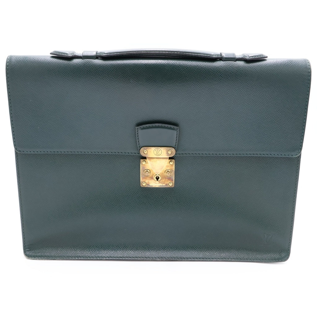 LOUIS VUITTON(ルイヴィトン) タイガ セルヴィエット・クラド エピセア レザーハンドバッグ ブリーフケース グリーン M30074