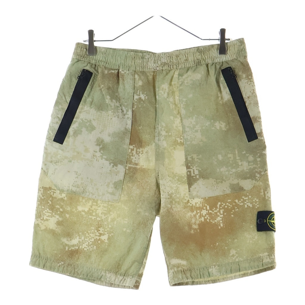 STONE ISLAND(ストーンアイランド) 24SS アブストラクトパターン トラック ナイロンショーツ ベージュ 8015L20E1