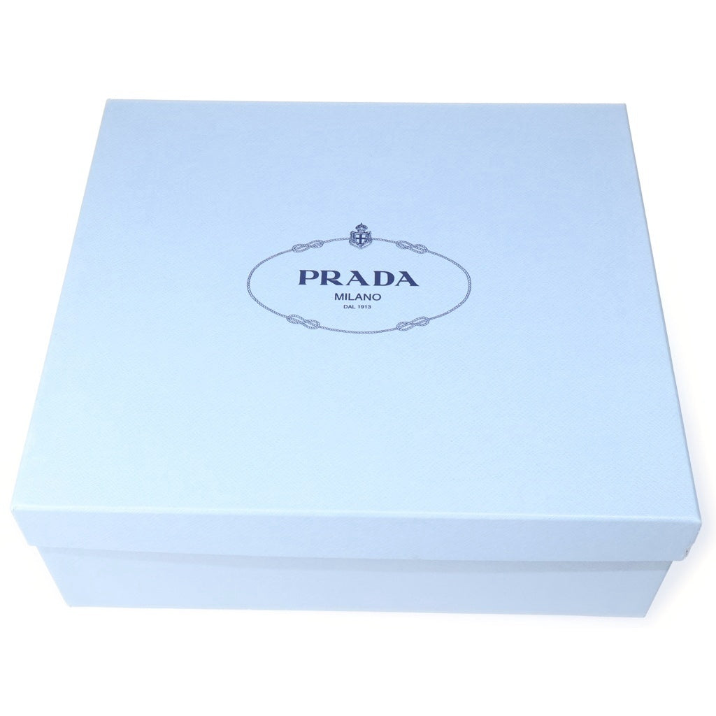 PRADA(プラダ) Re-Nylon リナイロン トライアングルロゴ ポーチ装飾レザーショートブーツ ベージュ レディース