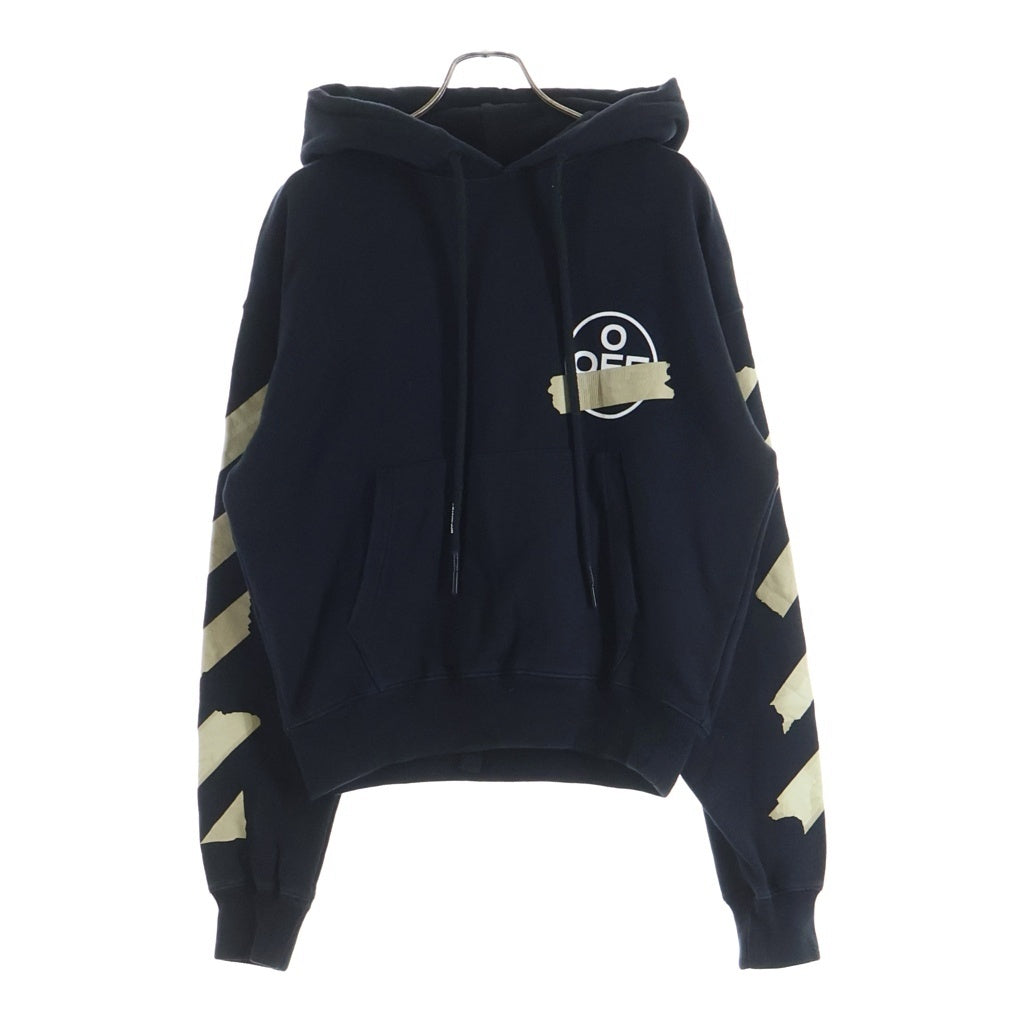 OFF-WHITE(オフホワイト) テープロゴデザイン プルオーバーパーカー ブラック OMBB037R20E30002