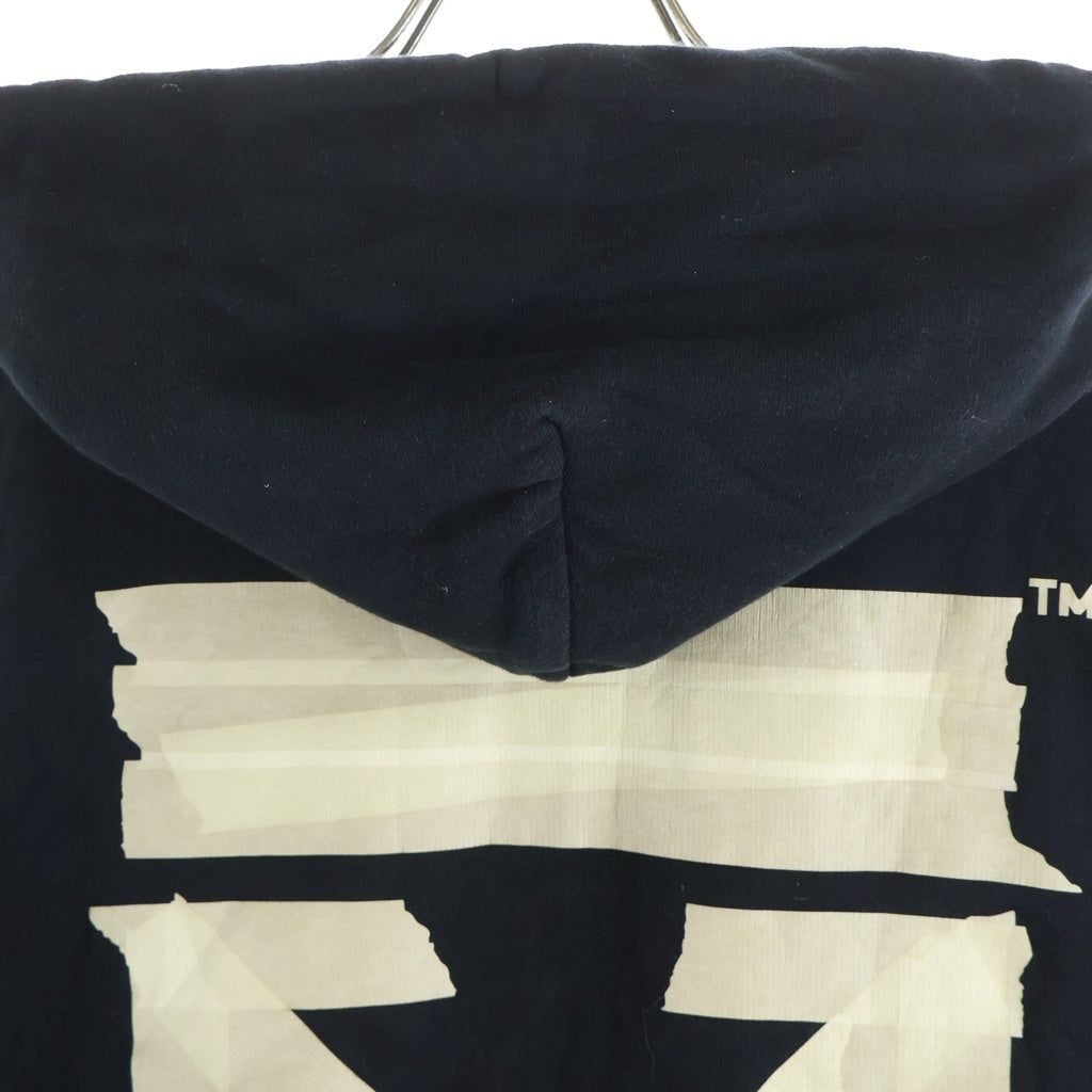 OFF-WHITE(オフホワイト) テープロゴデザイン プルオーバーパーカー ブラック OMBB037R20E30002