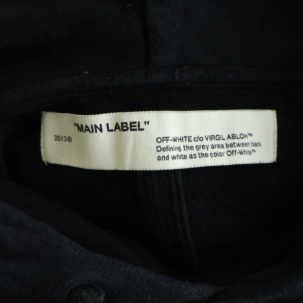 OFF-WHITE(オフホワイト) テープロゴデザイン プルオーバーパーカー ブラック OMBB037R20E30002