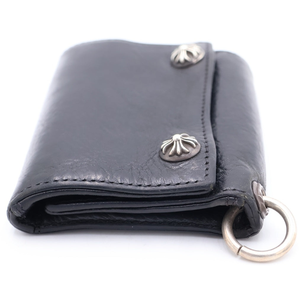 CHROME HEARTS(クロムハーツ) 3FOLD 3フォールド クロスボールボタン レザーウォレット 財布 ブラック -