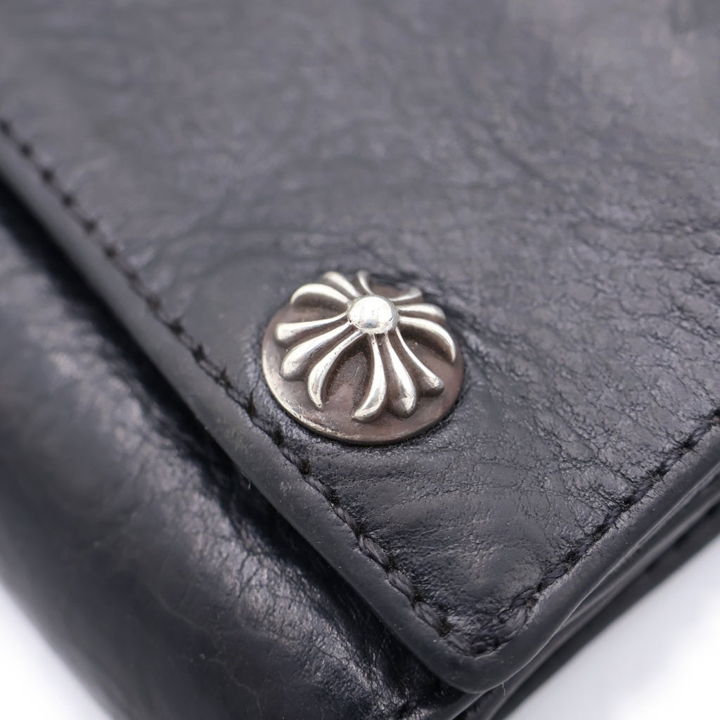 CHROME HEARTS(クロムハーツ) 3FOLD 3フォールド クロスボールボタン レザーウォレット 財布 ブラック -