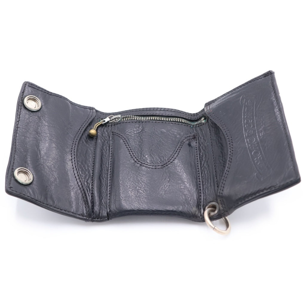 CHROME HEARTS(クロムハーツ) 3FOLD 3フォールド クロスボールボタン レザーウォレット 財布 ブラック -