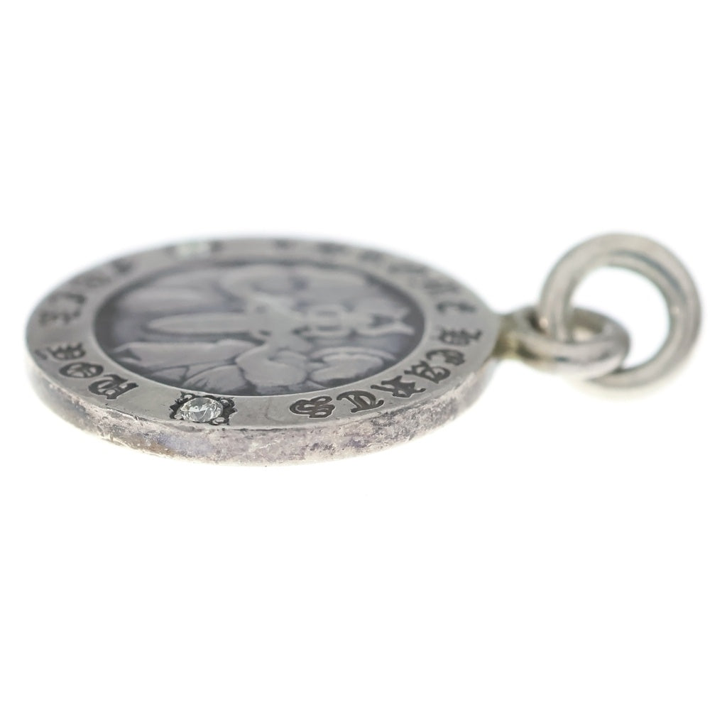 CHROME HEARTS(クロムハーツ) CHRM ANGL MDL V1 2P/AFT DIA エンジェルメダルチャーム ペンダントトップ アフターダイヤ シルバー