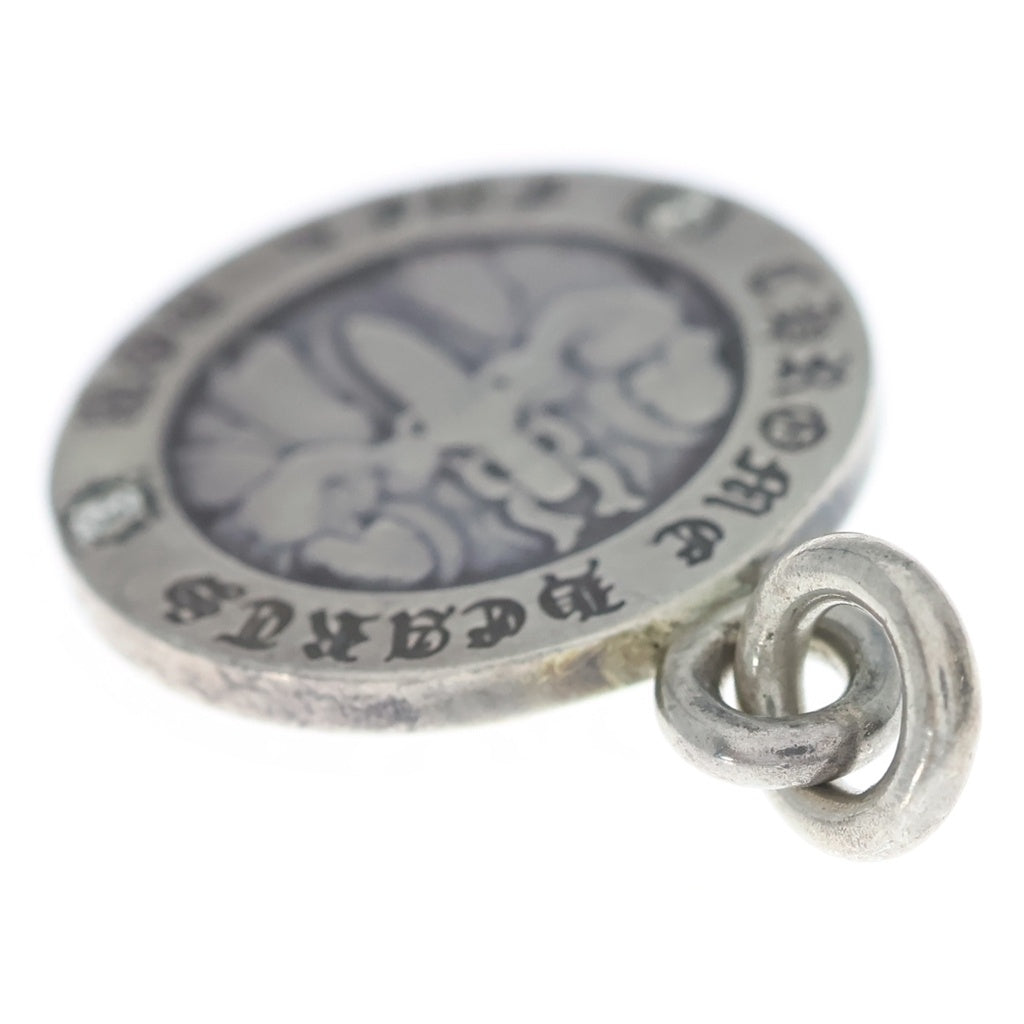 CHROME HEARTS(クロムハーツ) CHRM ANGL MDL V1 2P/AFT DIA エンジェルメダルチャーム ペンダントトップ アフターダイヤ シルバー