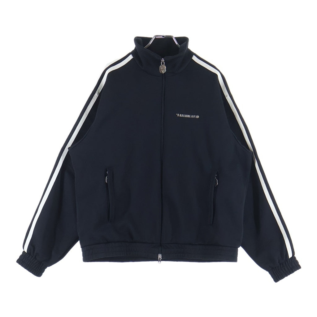 A BATHING APE(アベイシングエイプ) LINE CAMO JACQUARD BATHING APE LOGO RELAXED FIT TRACK JACKET ジャガード トラックジャケット ブラック 001SWK801309M