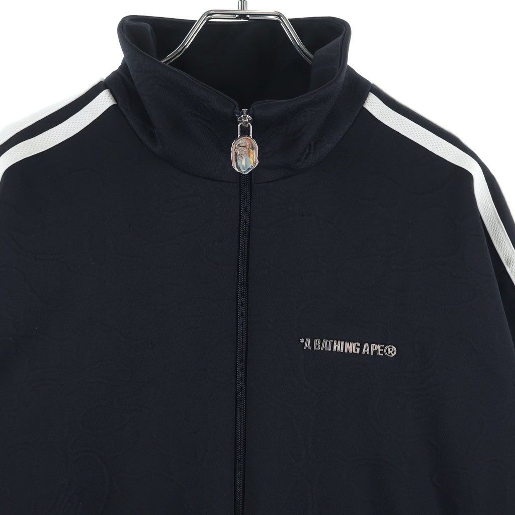 A BATHING APE(アベイシングエイプ) LINE CAMO JACQUARD BATHING APE LOGO RELAXED FIT TRACK JACKET ジャガード トラックジャケット ブラック 001SWK801309M
