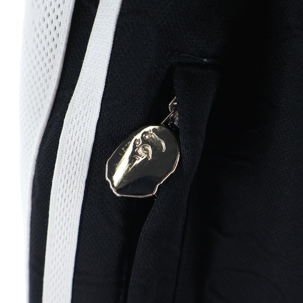 A BATHING APE(アベイシングエイプ) LINE CAMO JACQUARD BATHING APE LOGO RELAXED FIT TRACK PANTS ジャガード トラックパンツ ブラック 001PTK801304M