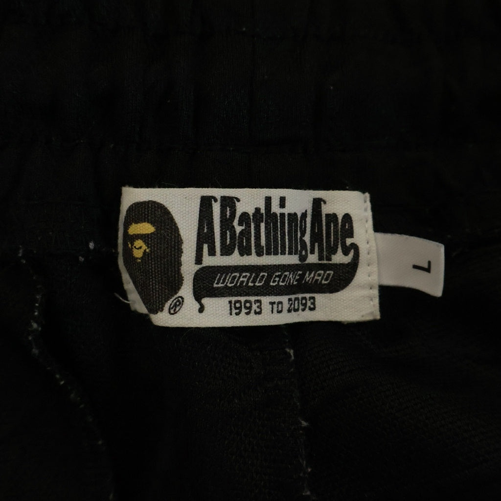 A BATHING APE(アベイシングエイプ) LINE CAMO JACQUARD BATHING APE LOGO RELAXED FIT TRACK PANTS ジャガード トラックパンツ ブラック 001PTK801304M