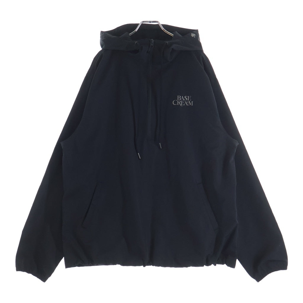 NO BRAND(ノーブランド) ×Anti Social Club REFLECTIVE LOGO HALF-ZIP ANORAK JACKET リフレクティブ ロゴ ハーフジップアノラックナイロンジャケット BC25ATANK01BK