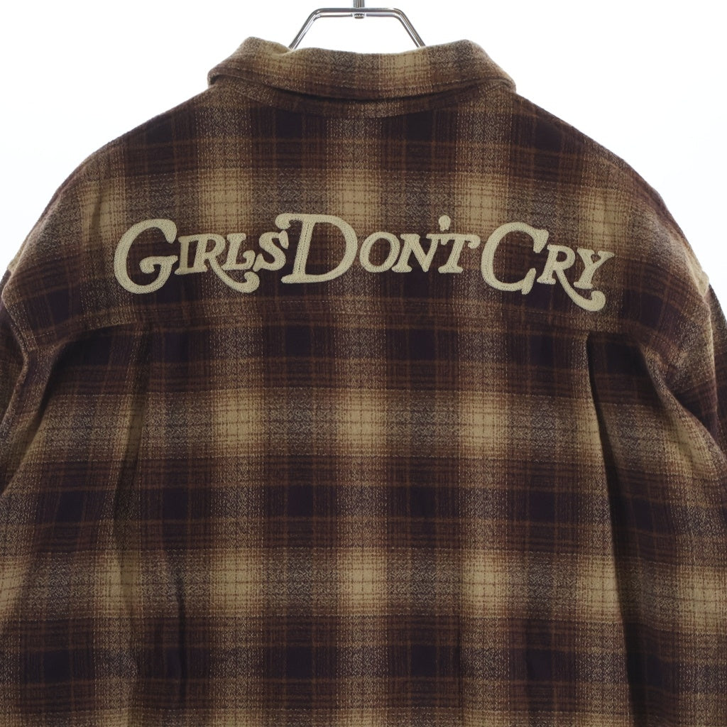 Girls Don't Cry(ガールズドントクライ) xCherry Los Angeles Western Flannel Shirt Brown xチェリーロサンゼルス ウエスタンボタンダウン長袖フランネルシャツ ブラウン ‐