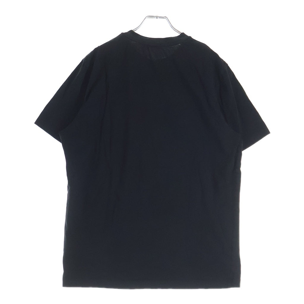 MONCLER(モンクレール) SS T-SHIRT フロントロゴプリント ワッペン クルーネック半袖Tシャツカットソー ブラック L10918C00067 8390T