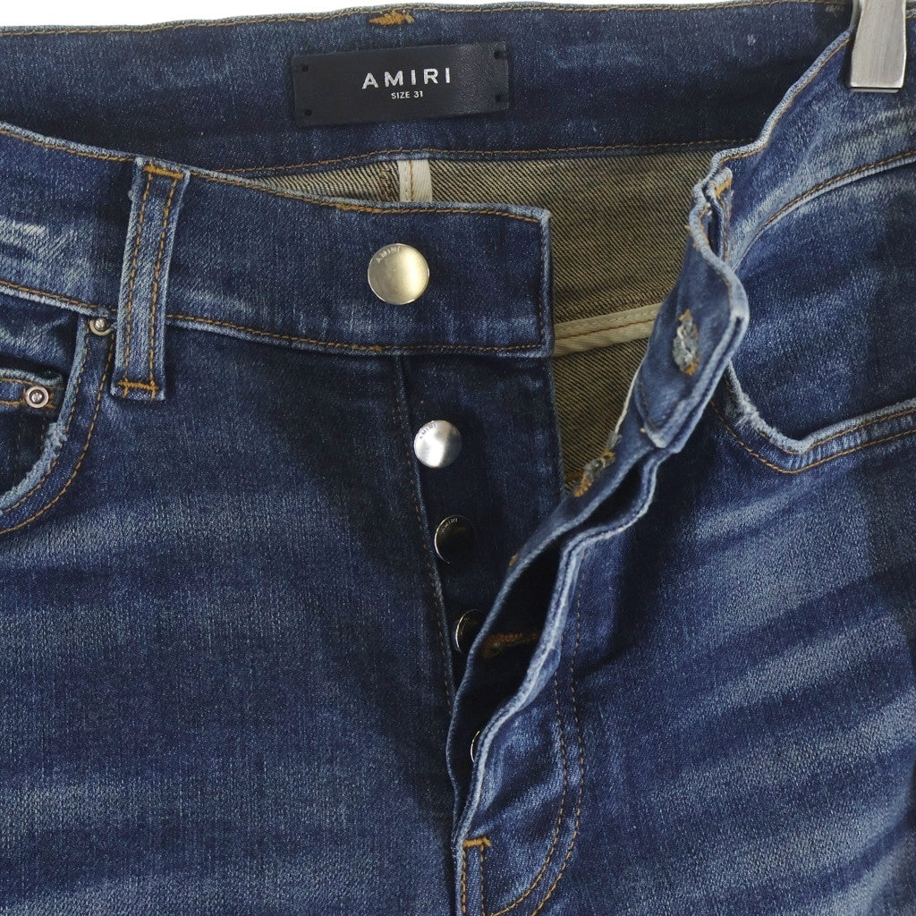 AMIRI(アミリ) ダメージ加工 ストレッチスキニーデニムパンツ インディゴ -