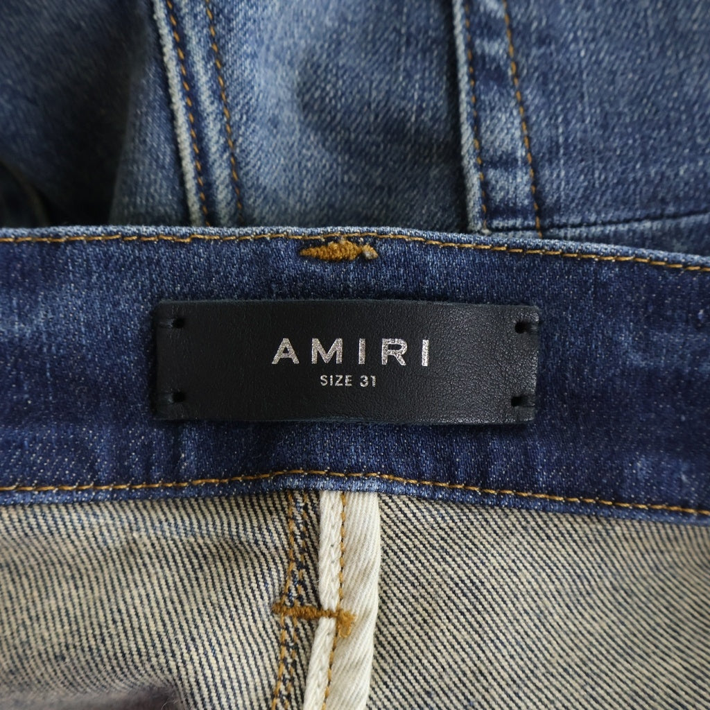 AMIRI(アミリ) ダメージ加工 ストレッチスキニーデニムパンツ インディゴ -