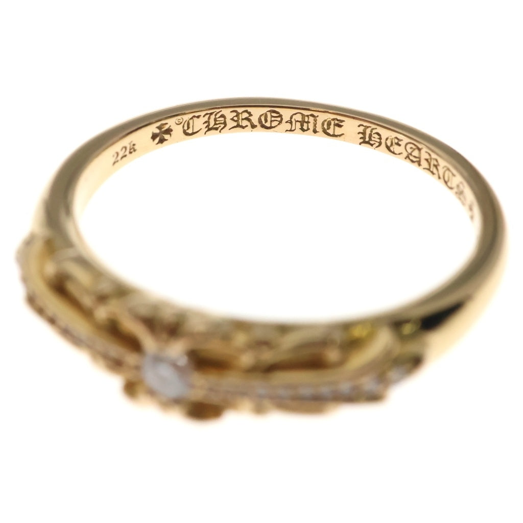 CHROME HEARTS(クロムハーツ) 22K BABYCLSC P/DIA ベイビークラシック フローラルクロスリング PAVEダイヤ ゴールド BCA055