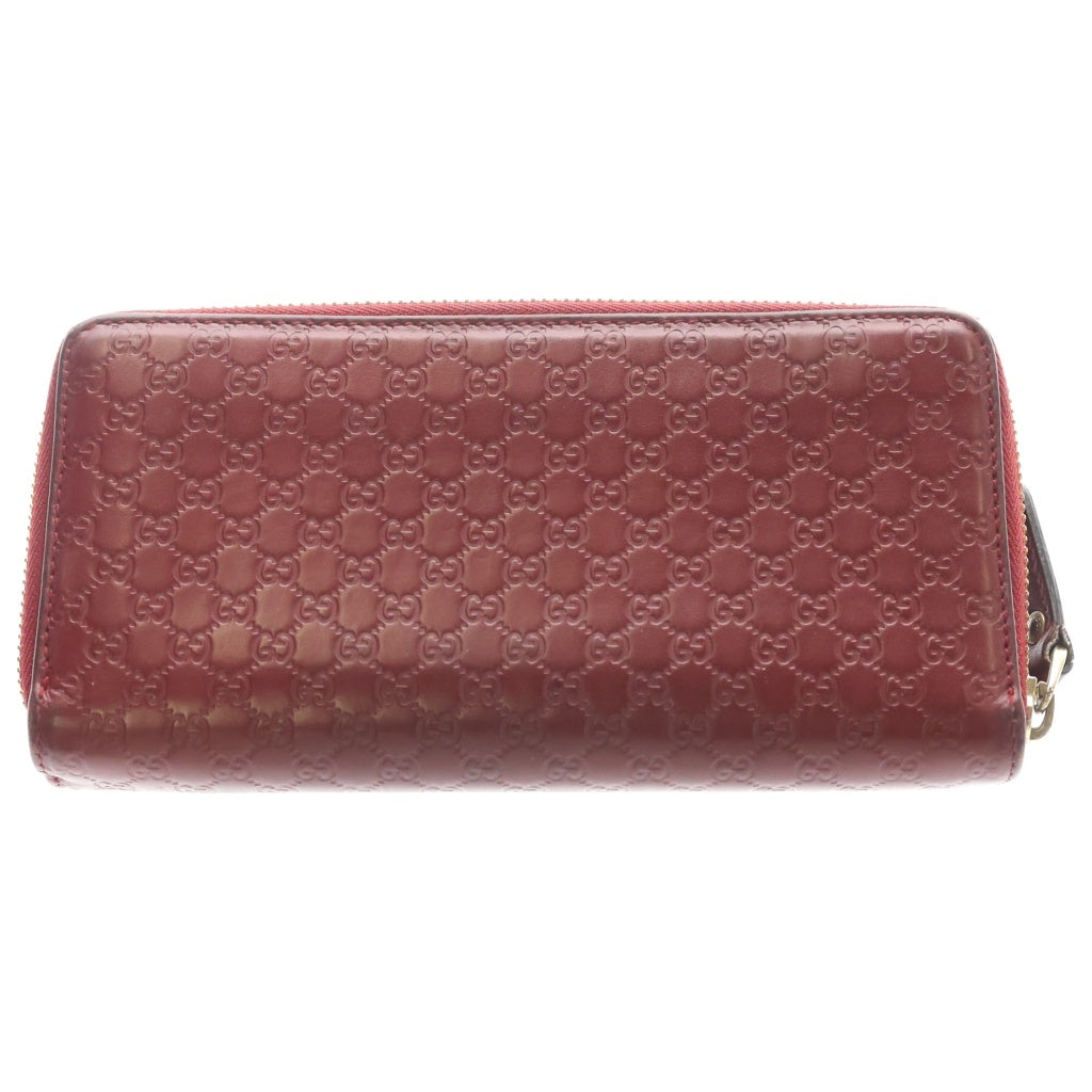 GUCCI(グッチ) マイクロGGシマ ラウンドファスナーレザーウォレット レッド 449364 2149 レディース