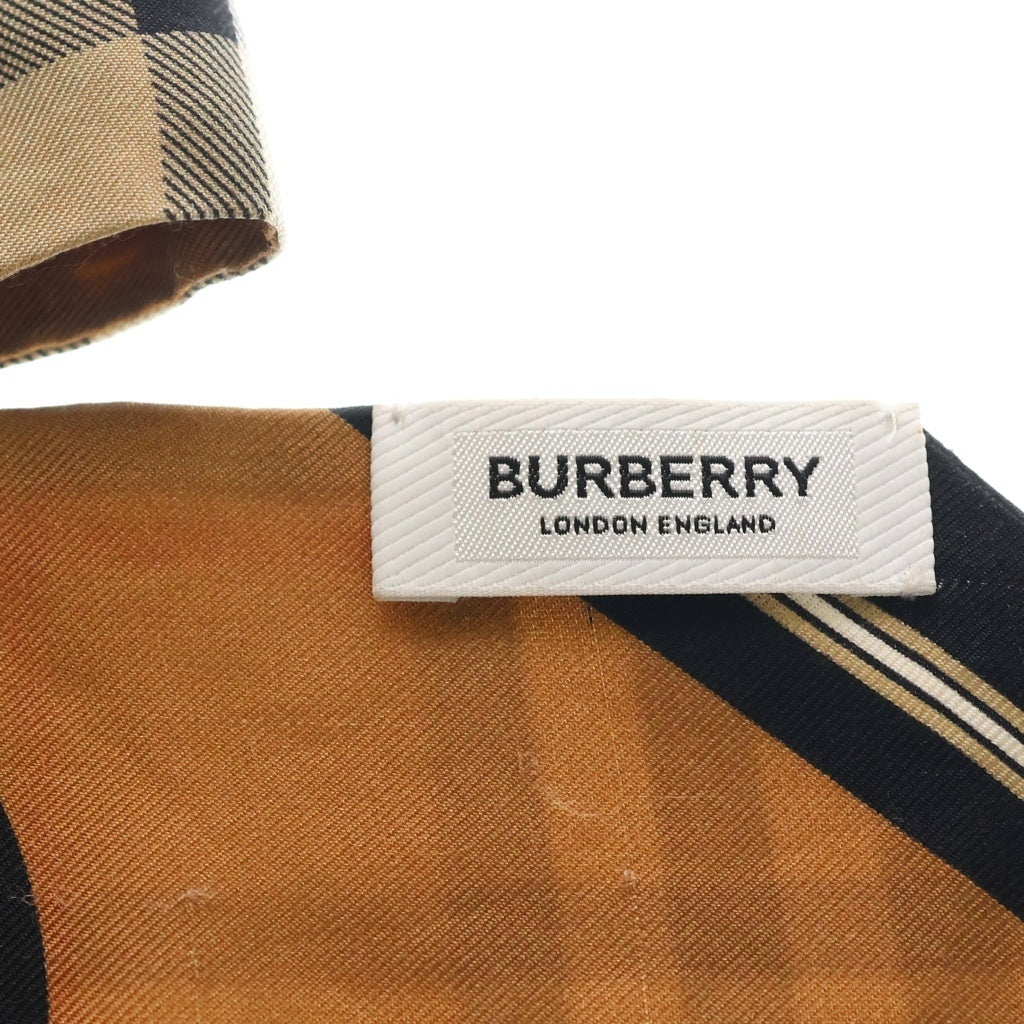 BURBERRY(バーバリー) ノバチェック シルクツイルスカーフ ブラウン -